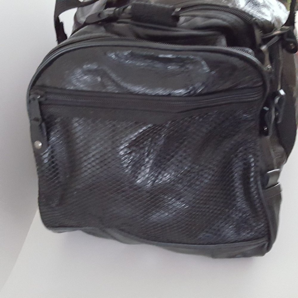 Patchwork Leather Duffle Bag Weekender Luggage *P… - image 6